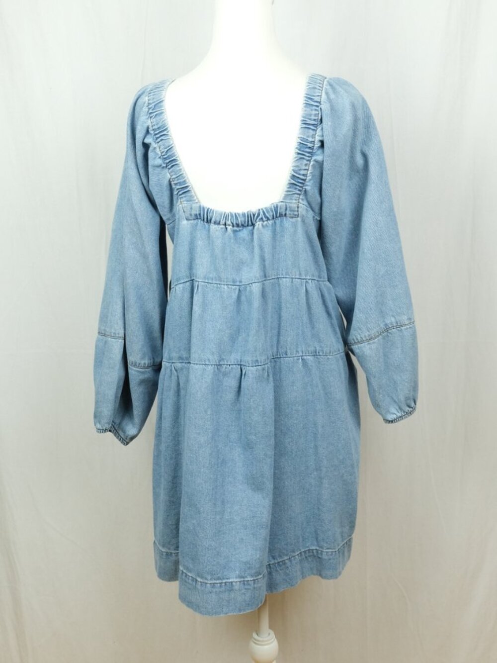 Light Blue Denim Babydoll Dress - Picture 7 of 13